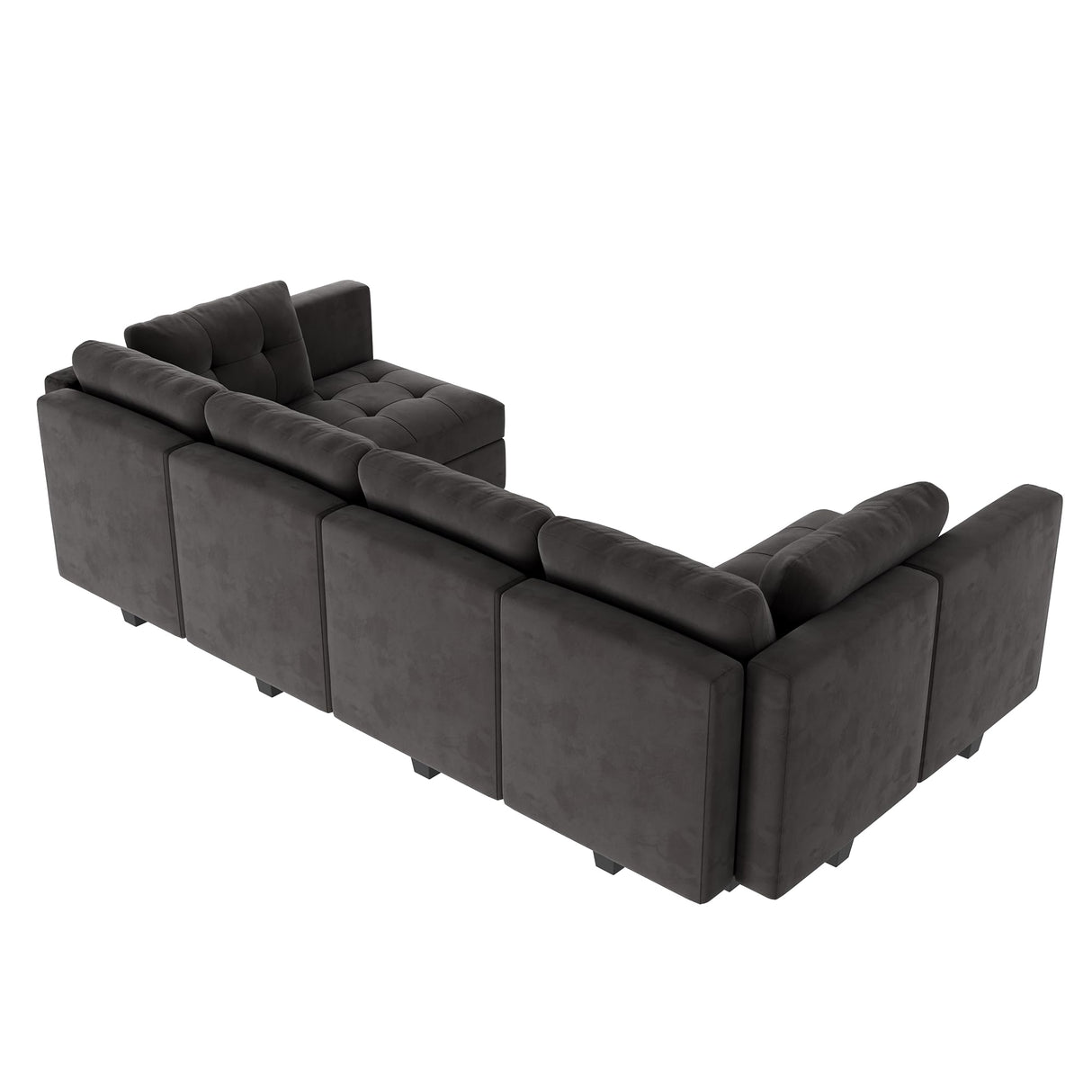 Modular Sectional Sofa Velvet U Shaped Couch with Double Chaises 6 Seater Sectional