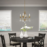 Lighting 6424-48 Chesterfield 4 Light Mini Chandelier, Antique Gold Leaf