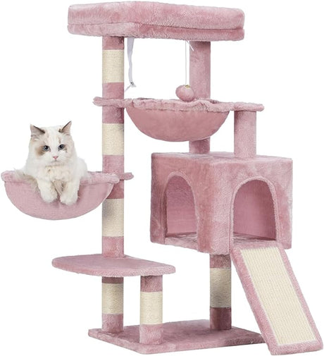 Cat Tree, Cat Tower for Indoor Cats, Cat House with Large Padded Bed, Cozy Condo