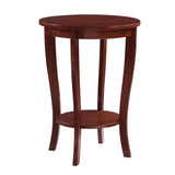 American Heritage Round End Table with Shelf, Mahogany