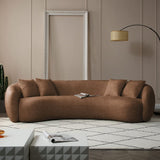 101" Modern Oversized Curved Sofa, Back Upholstered Boucle Couch