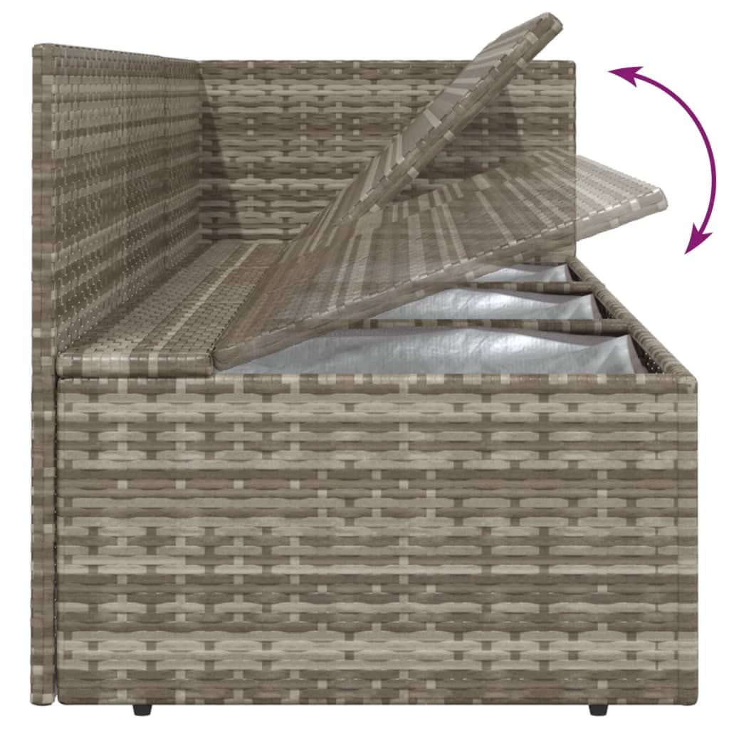 FAMIROSA 8 Piece Patio Lounge Set with Cushions Gray Poly Rattan,64.4 KG,3157426