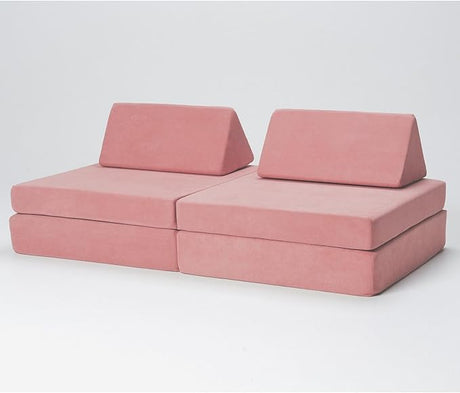 Play Couch, Endless Configurations, Great for Forts and Imaginative Play (Blush Pink)