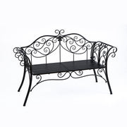 52" Outdoor Garden Bench Patio Bench for Outdoors Front Porch Furniture Iron Patio