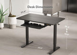 Claiks Standing Desk with Keyboard Tray, Standing Desk Adjustable Height, Raising Desks for Home Office and Computer Workstation, 48 Inches, Black