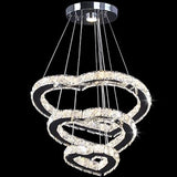 3 Ring Modern LED Crystal Chandelier Light Fixtures Round Pendant Lighting