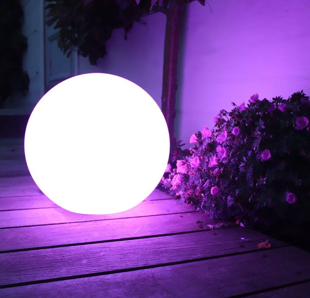 16-inch Indoor/Outdoor Waterproof Rechargeable LED Glowing Ball Light Orb Globe Lamp w/Remote