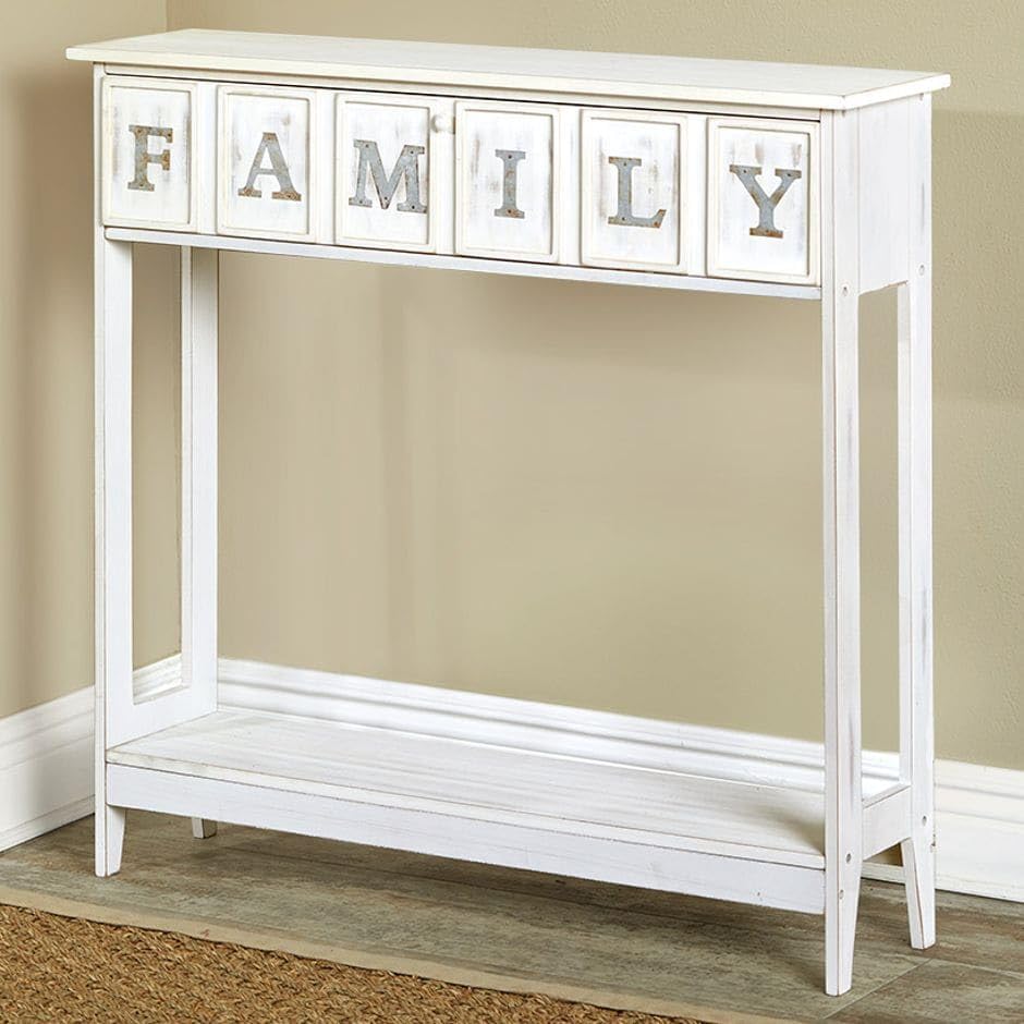 Console Sentiment Accent Table with Family Accent - Family - White