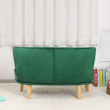 room 2-Seat Kid Sofa Couch with Velvet Fabric,Kid Sofa Chair with Wooden Frame for 3-6