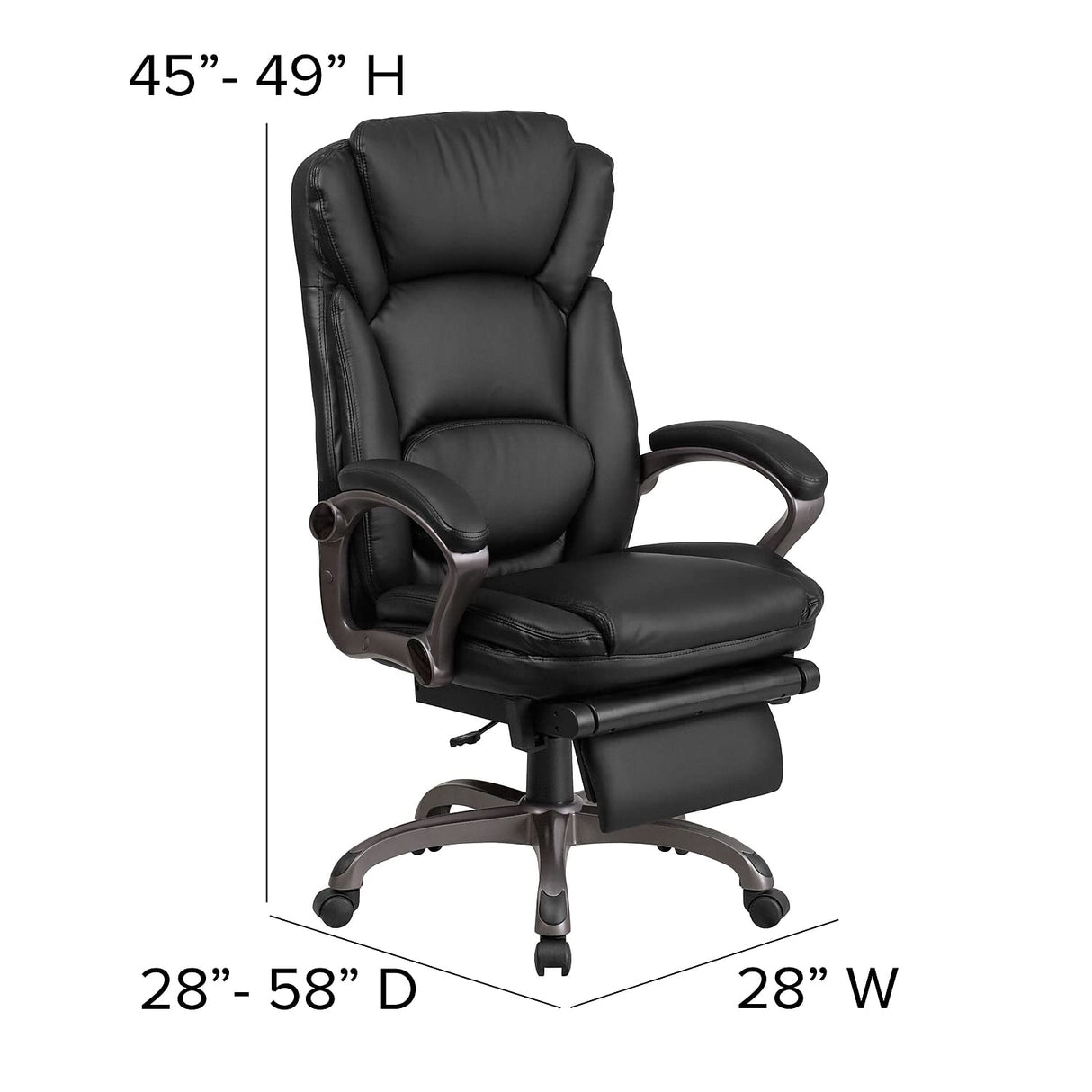 Martin High Back Black LeatherSoft Executive Reclining Ergonomic Swivel Office Chair