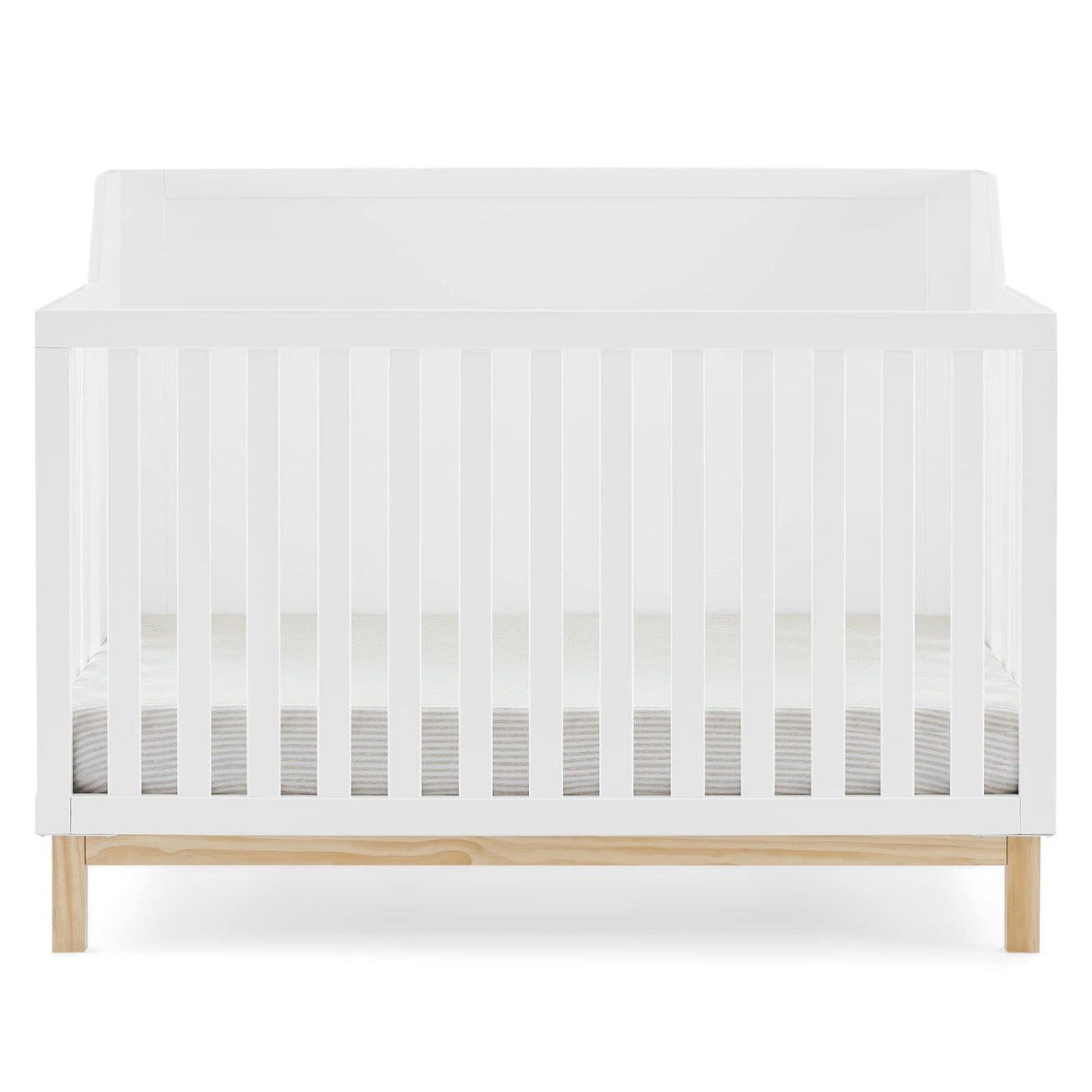 GAP babyGap Oxford 6-in-1 Convertible Crib - Greenguard Gold Certified, Bianca White/Natural