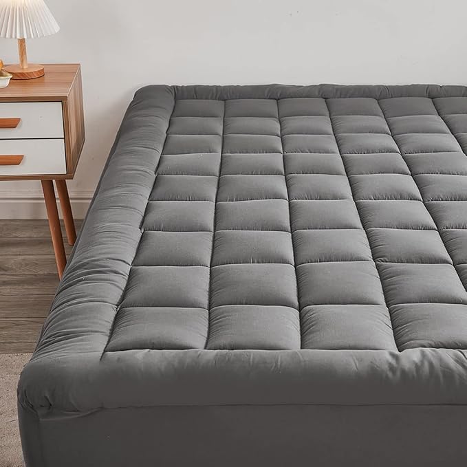 Full Mattress Pad Cover Pillow Top with Stretches to 18” Deep Pocket Fits Up to 8”-21”