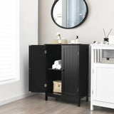 Bathroom Floor Cabinet, Freestanding Storage Cabinet with Double Doors and Shelf