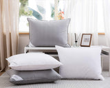 Grey Goose Down Feather Pillows for Sleeping,100% Cotton Fabric for Side and Back