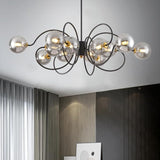 Modern Gold Sputnik Chandelier,12 Lights Metal Ceiling