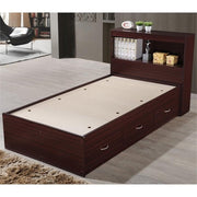 Bed with 3 Drawers in Mahogany