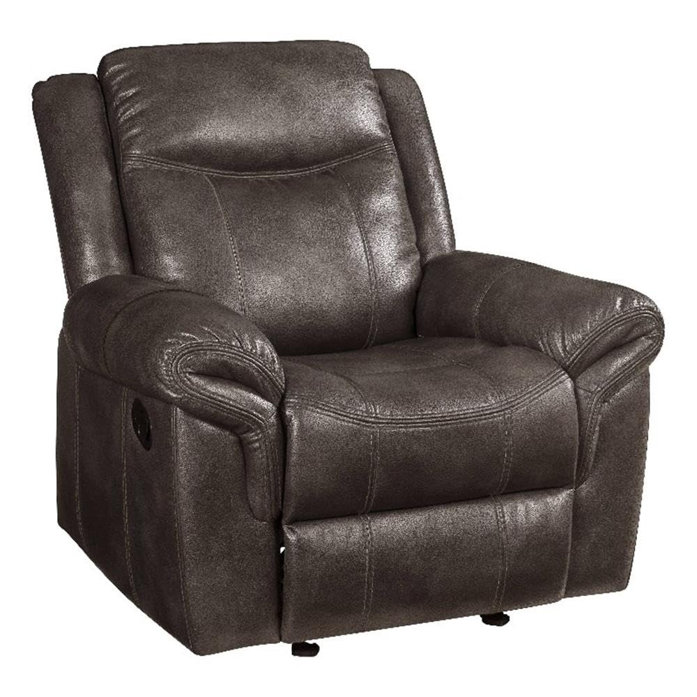 Glider Recliner in Brown Leather Aire