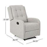 Knight Home Smith Traditional Recliner, Fabric, Beige + Black,