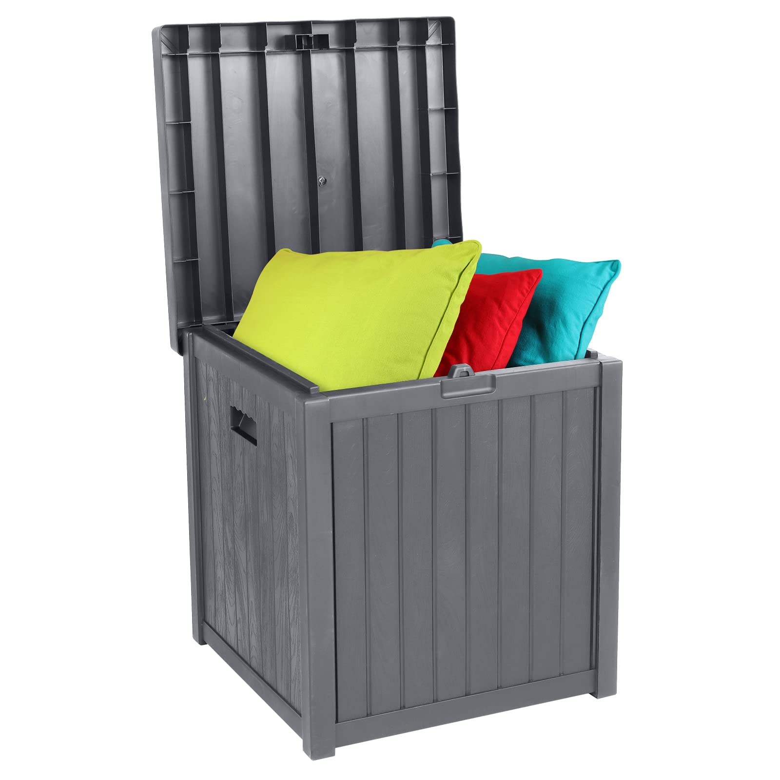 51 Gallon Medium Deck Box Organization, Resin Storage Box for Patio Furniture or Tools
