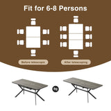 Extendable Dining Table for 6-8 Persons, Modern Dining Room Table from 56.6'' to 72.4'',