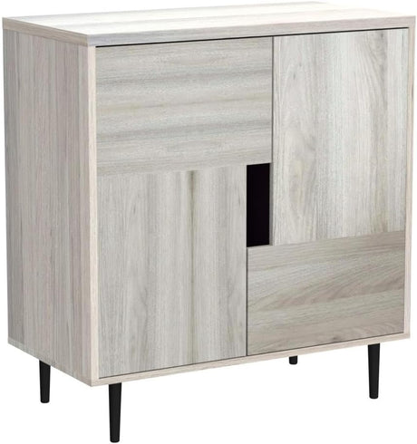 Modern Color Pop Accent Storage Cabinet, 30 Inch, Birch/Magenta Interior