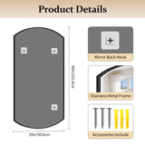 Black Oval Bathroom Mirror 20x40 Inch Wall Mounted