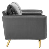 Revive Performance Velvet Sofa, Gray