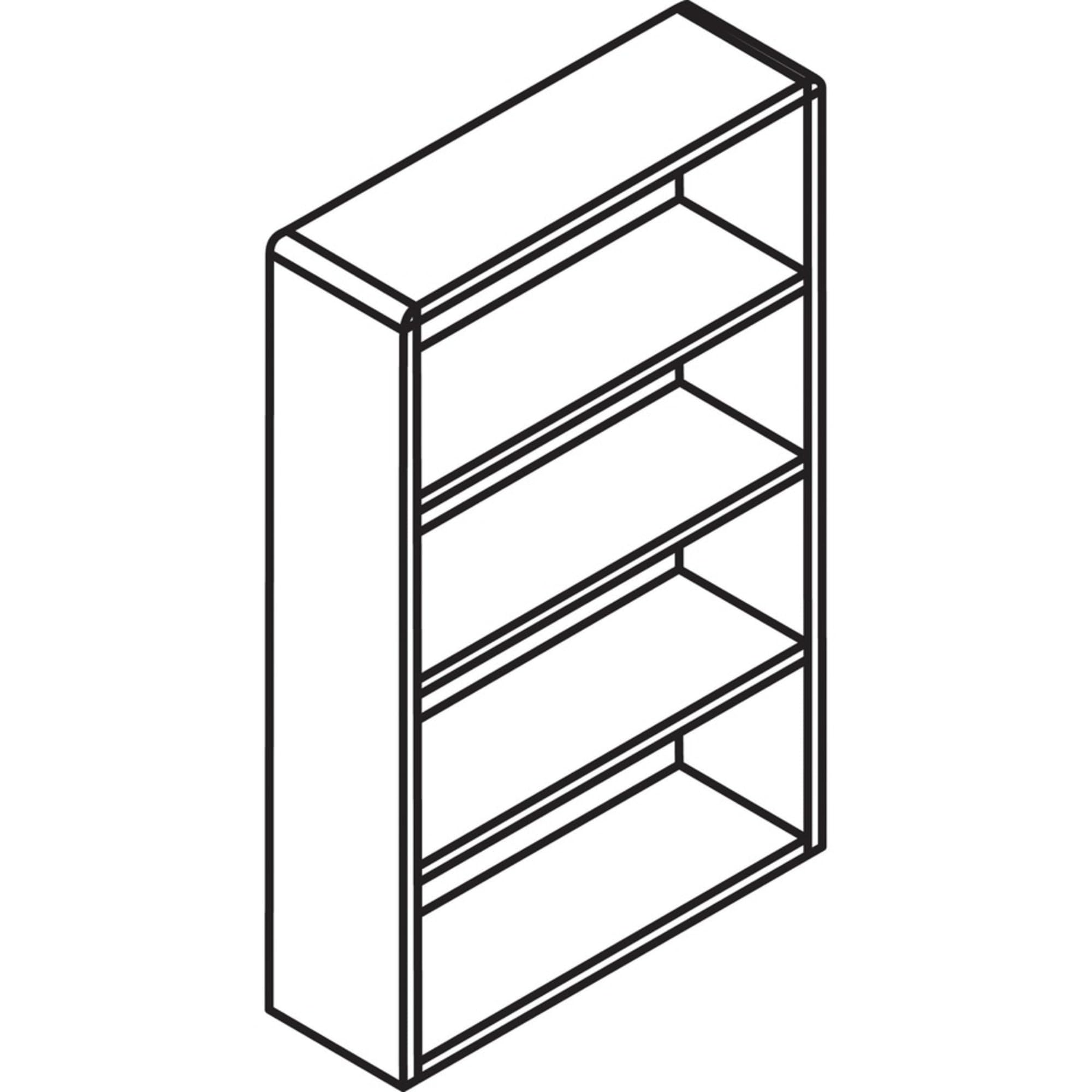 Lorell Mahogany Laminate Bookcase, 48" x 36" x 12"