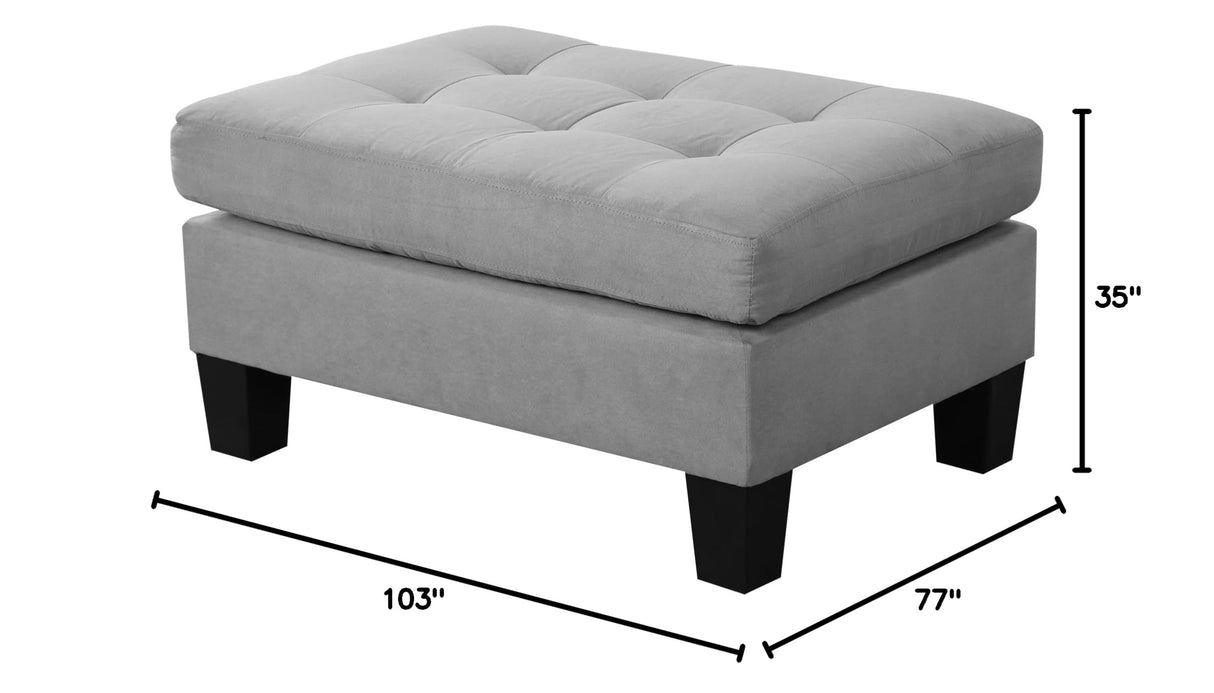 Modern Tufted Micro Suede L Shaped Sectional Sofa Couch with Reversible Chaise