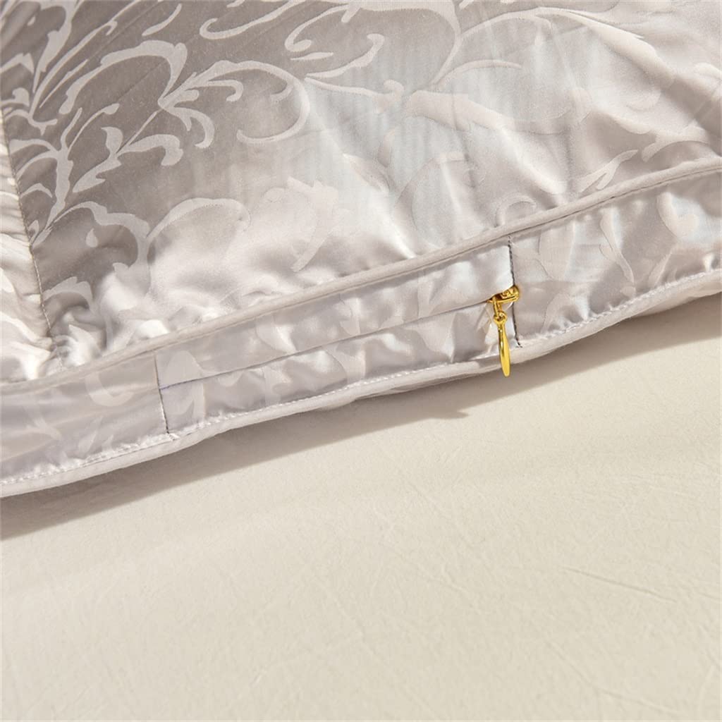 ZUIAI White Duck Down Quilt Down Fluffy Cozy Four Seasons Duvet Brocade Warm Queen King Quilted Comforters(220X240cm 2.75kg)