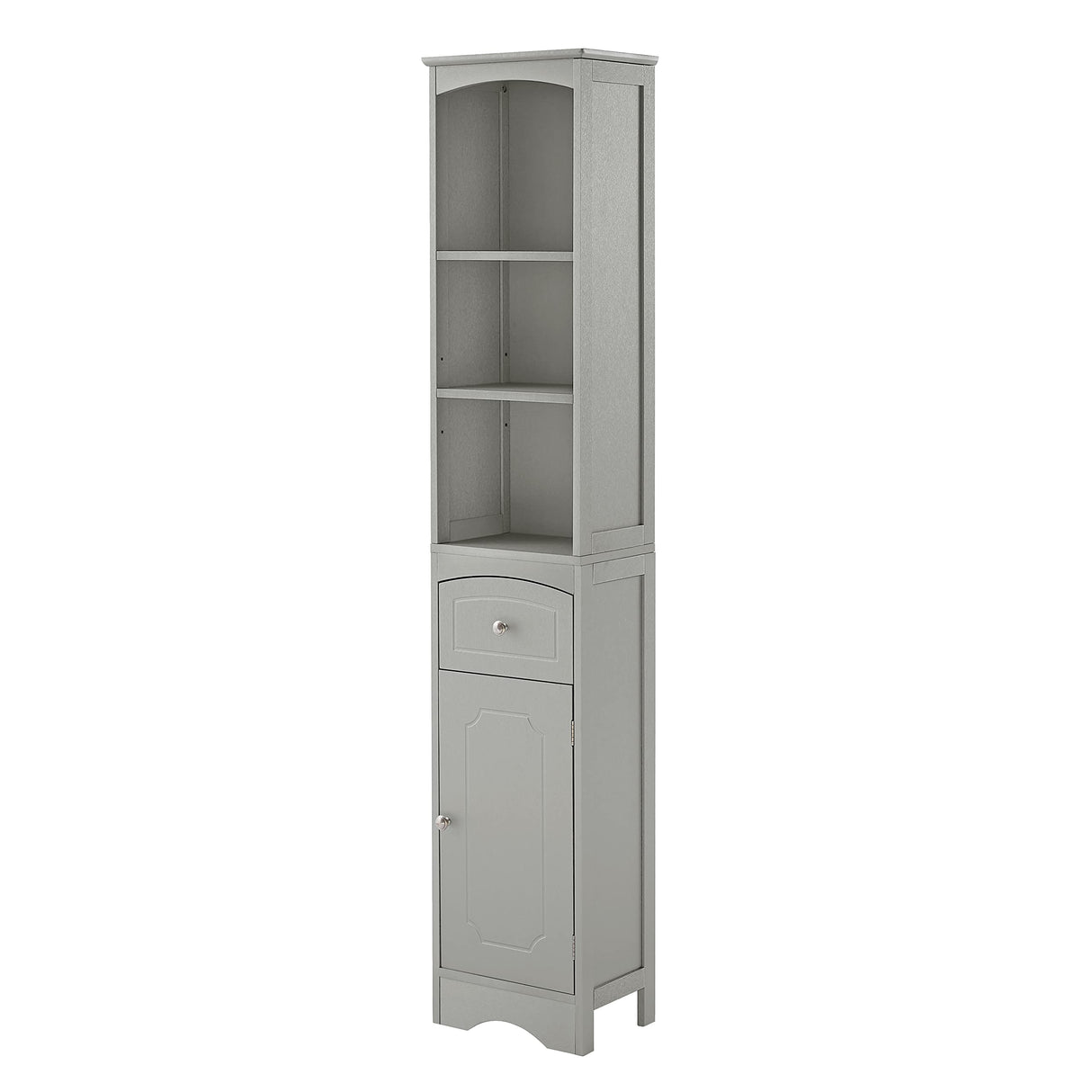 Freestanding Storage Cabinet with Drawer, Adjustable Shelves and Door,