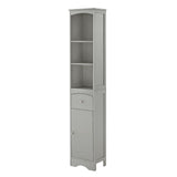 Freestanding Storage Cabinet with Drawer, Adjustable Shelves and Door,