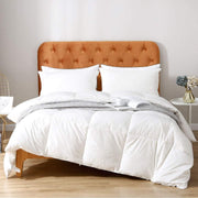 Down Comforter King - Organic Cotton Quilted Medium Warm All Seasons Duvet Insert or