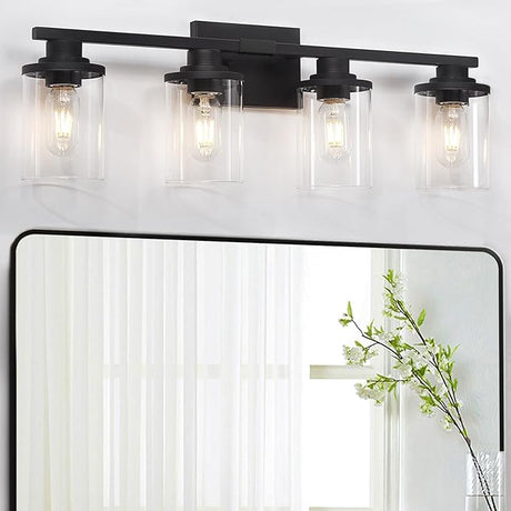 3 Light Black Bathroom Vanity Light, Modern Bathroom Light Fixtures