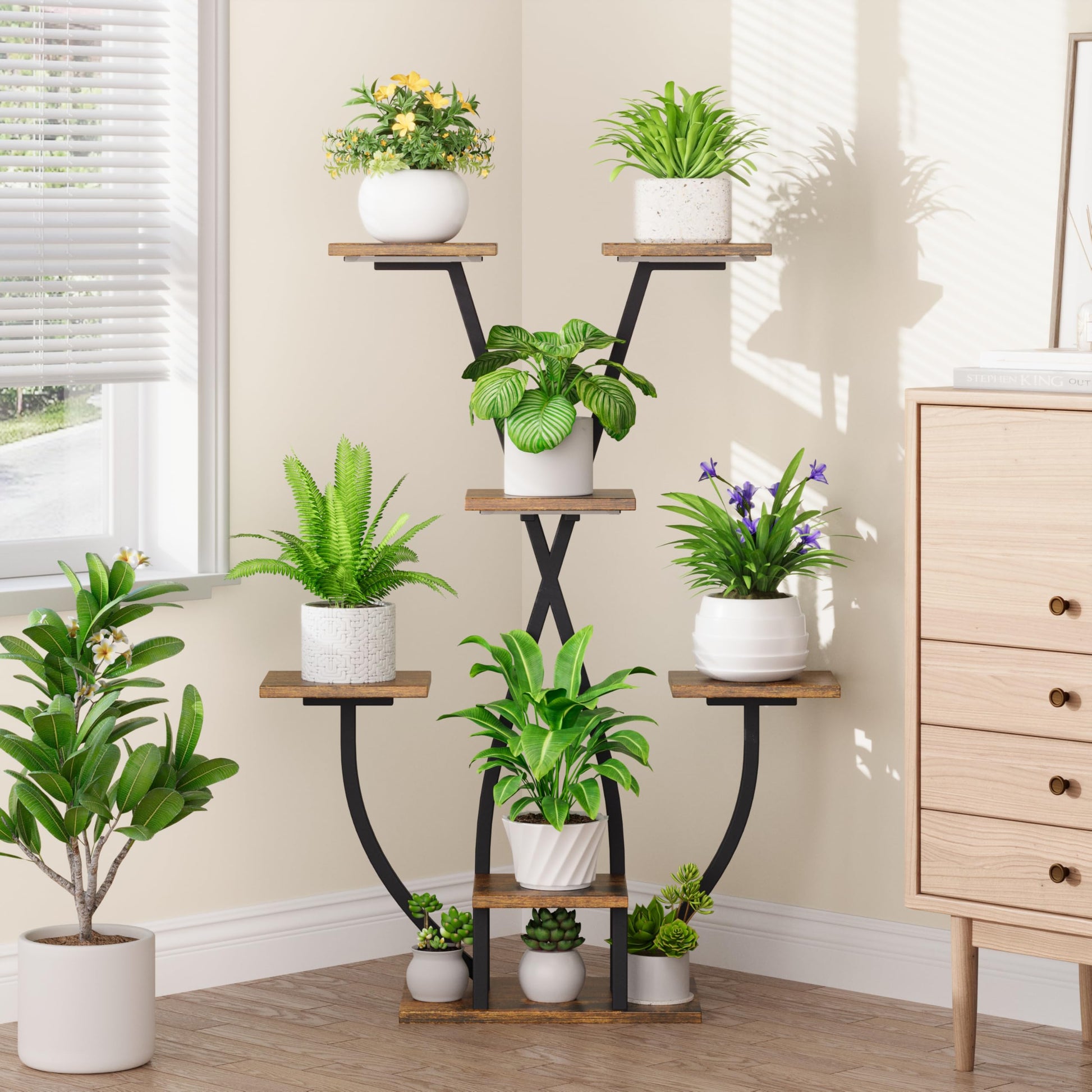 7-tier space-saving indoor plant rack