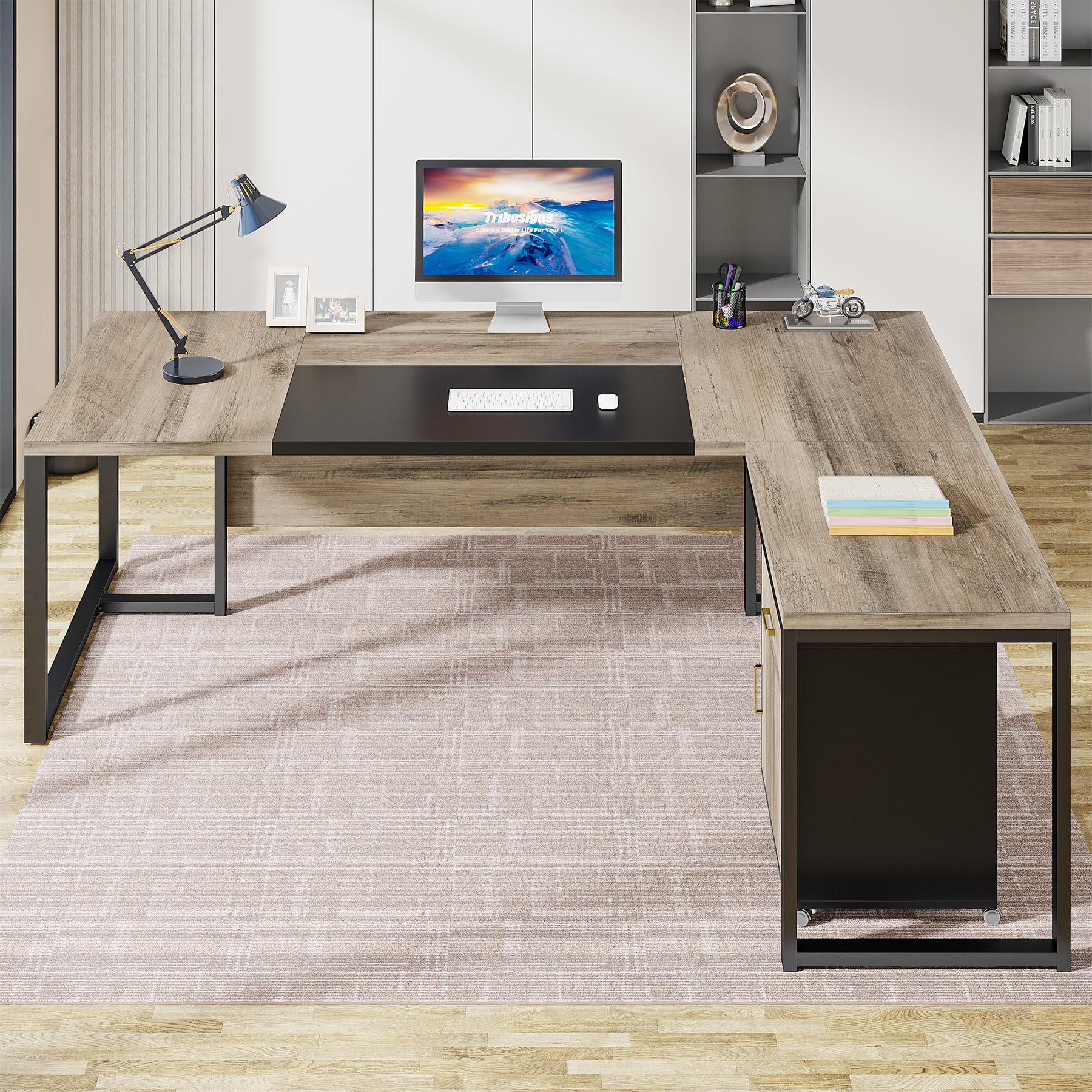 70.8” Office Desk for Multi-Monitor Workstation Setup