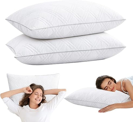 Goose Feathers Pillows for Side Back and Stomach Sleeper, Hotel Collection