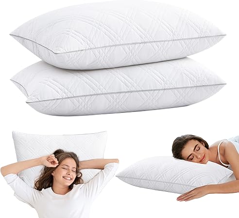 Goose Feathers Pillows for Side Back and Stomach Sleeper
