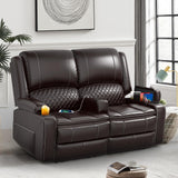 Loveseat Recliner Sofa, Manual Reclining Loveseat with Removable Armrest