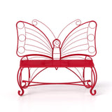 Butterfly Garden Bench, Double Seats Outdoor Bench, Black Patio Bench