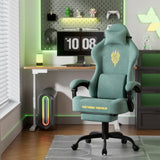 Velvet Gaming Chair with Footrest - Ergonomic High Back Computer Chair with Massage Lumbar Support