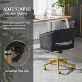 Black Velvet Office Chair with Gold Base