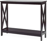 Console Table 2-Tier with Storage Shelf,X-Design Bookshelf Narrow Accent Table