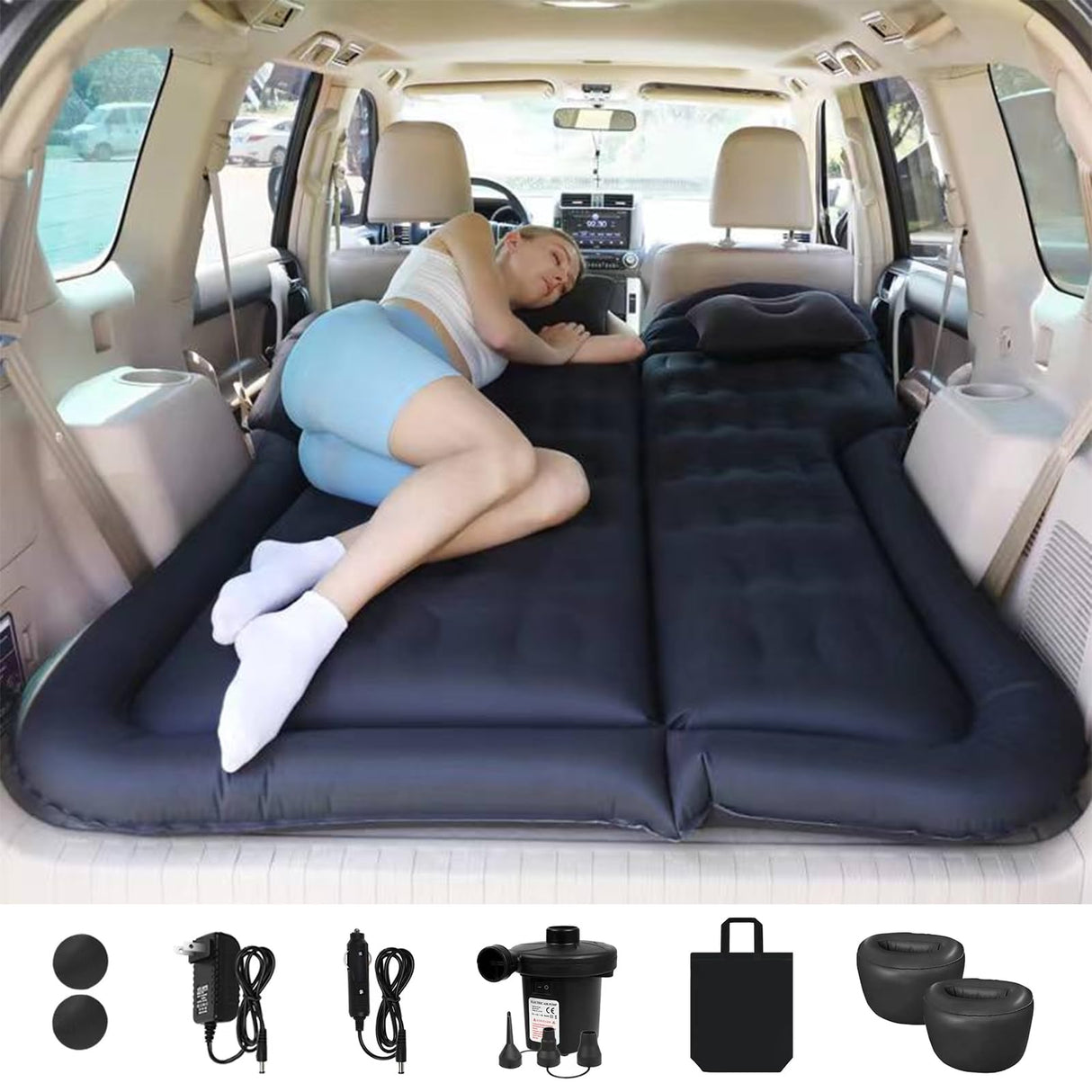 Car Bed SUV Air Mattress, Car Air Mattress with Home Power Adapter