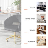 Black Velvet Office Chair with Gold Base