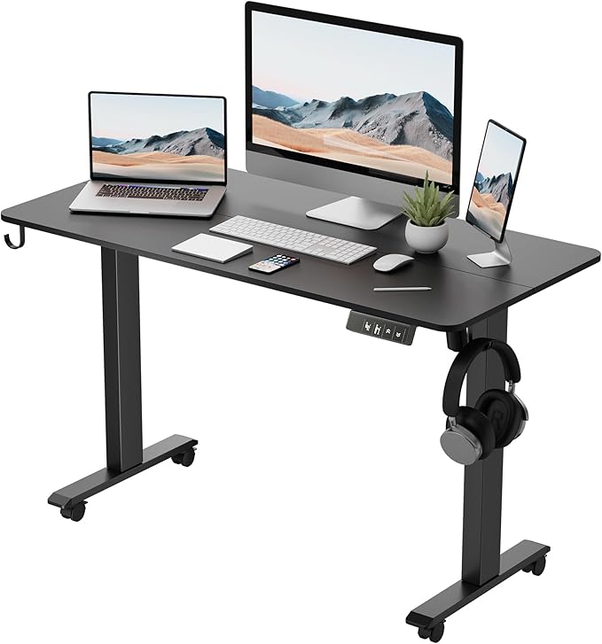 Standing Desk 47 x 24 inch, Electric Height Adjustable Desk with Splice Board