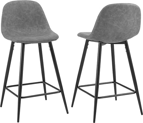 CF501625-GY Weston Counter Stool (Set of 2), Distressed Gray/Matte Black