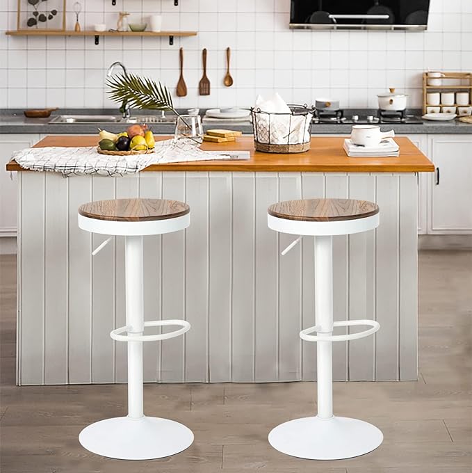 Bar Stools Set of 2 Barstools Counter Height Bar Stools Adjustable Swivel Kitchen Island