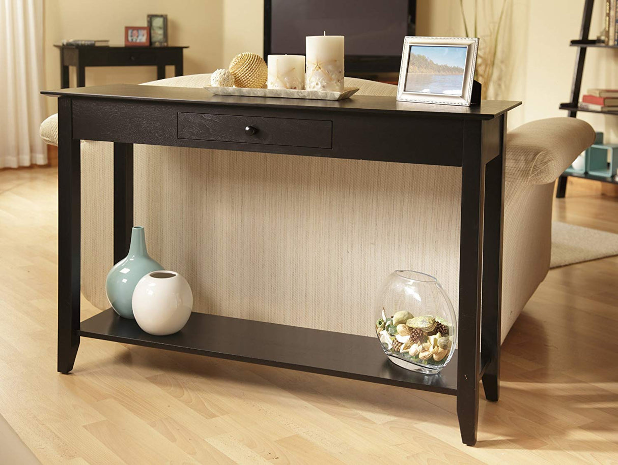 American Heritage 1 Drawer Console Table with Shelf,