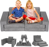 8 Pcs Modular Kids Play Couch, DIY Modular Toddler Couch for Playroom and Bedroom